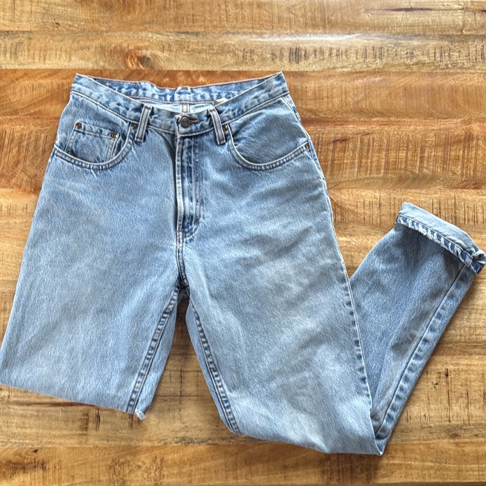 Vintage straight leg Kirkland signature soft faded blue jeans size 4/6